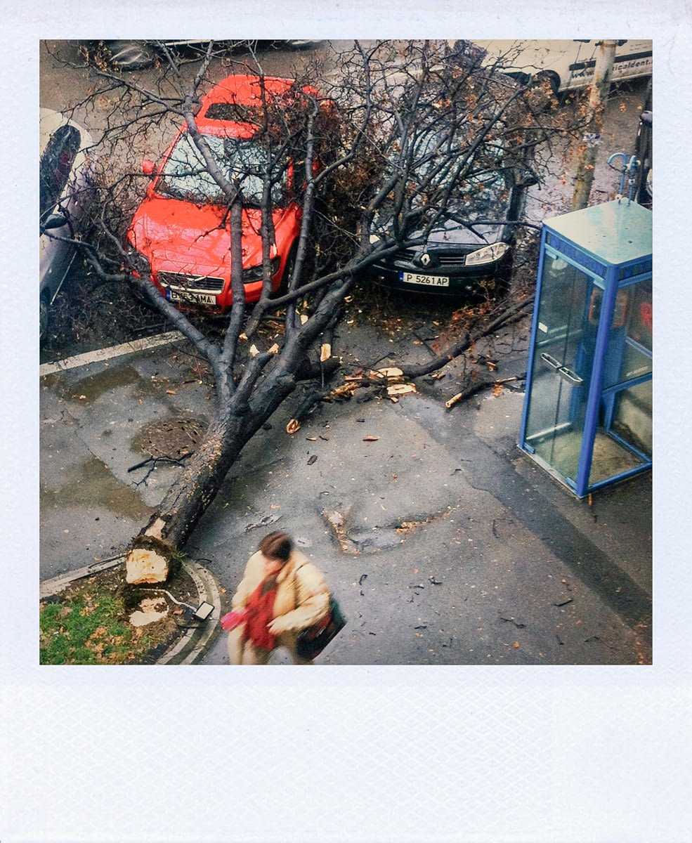 Polaroid photography crashed cars by Ciprian Andrei